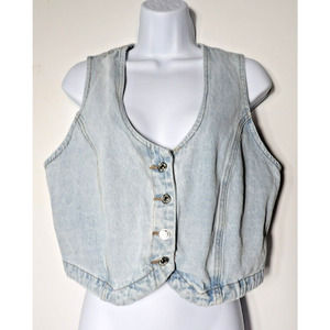 Almost Famous Light Blue Denim Vest